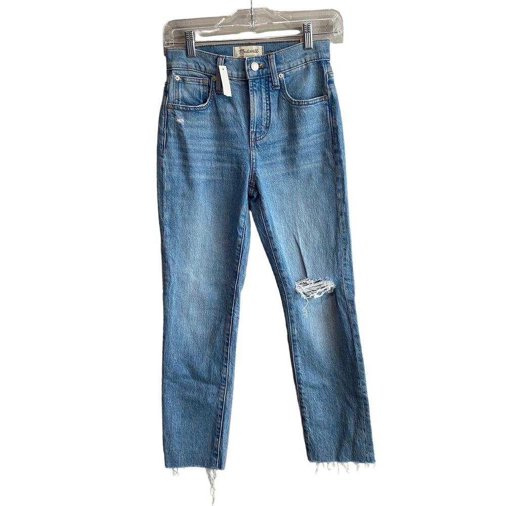 Madewell The Petite Perfect Vintage Jean in Coney Wash Destroyed 23P